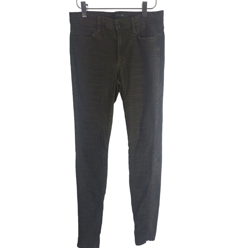 Joe's Jeans Mid Rise Legging Jean 28 Womens Green Black Animal Print Skinny Leg